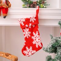 Christmas Snowflake Pattern Plush Stocking Candy Bag Pendant Wholesale Nihaojewelry main image 3