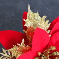 Hong Kong Love Christmas Decoration Flower Gold And Silver Red Three-layer Plastic Flowers Three-dimensional Christmas Flower Christmas Tree Decorations main image 4