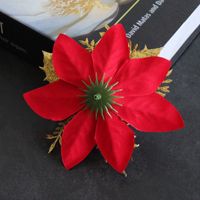 Hong Kong Love Christmas Decoration Flower Gold And Silver Red Three-layer Plastic Flowers Three-dimensional Christmas Flower Christmas Tree Decorations main image 5
