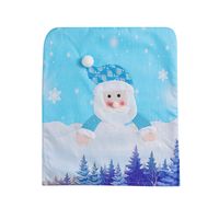 Hong Kong Love Christmas Luminous Chair Cover With Lights Christmas Blue Old Snowman Chair Cover Restaurant Decoration Chair Cover main image 6