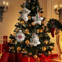 New Christmas Linen Printing Pendant Ornaments Wholesale Nihaojewelry main image 2