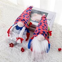 Hong Kong Love American Independence Day New Faceless Doll Pointed Hat Men And Women Double Dwarf Creative Home Decoration main image 3