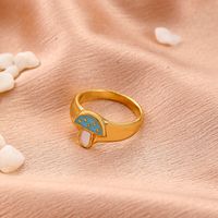 New Painting Oil Mushroom Ring Europe And America Creative Metal Cute Fun Colorful Oil Necklace Ring Rings Female main image 5