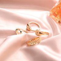 Fashion Hollow Carved Shell Color Rhinestone Ring 4 Piece Set Wholesale Nihaojewelry main image 4