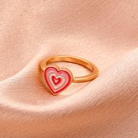 Cross-border New Arrival Dripping Oil Love Heart-shaped Ring Europe And America Creative Colorful Oil Necklace Boots Simple Bracelet Ring Rings Little Finger Ring Women main image 4