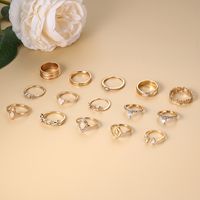 Grenz Überschreiten Des Neues Ringset Europäische Und Amerikanische Mode Opal Jesus Relief Ring Diamant 15-teiliges Set Ring Girl main image 6