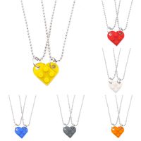 New Detachable Heart Building Block Double Round Bead Necklace Wholesale Nihaojewelry main image 1