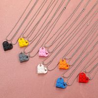 New Detachable Heart Building Block Double Round Bead Necklace Wholesale Nihaojewelry main image 3