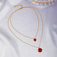 Nouveau Collier Pendentif Coeur Nectarine Multicolore Multicouche En Gros Nihaojewelry main image 5