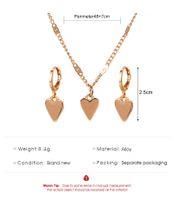 Simple Heart-shaped Earrings Necklace Two-piece Set Wholesale Nihaojewelry main image 4
