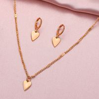 Simple Heart-shaped Earrings Necklace Two-piece Set Wholesale Nihaojewelry main image 6