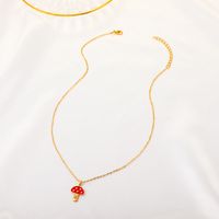 Fashion New Color Oil Drop Mushroom Necklace Wholesale Nihaojewelry main image 5