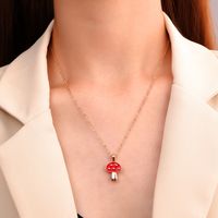 Fashion New Color Oil Drop Mushroom Necklace Wholesale Nihaojewelry main image 6