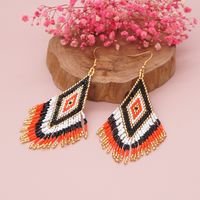 Woven Rice Beads Ethnic Style Geometric Tassel Earrings Wholesale Jewelry Nihaojewelry main image 5