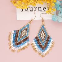 Woven Rice Beads Ethnic Style Geometric Tassel Earrings Wholesale Jewelry Nihaojewelry main image 4
