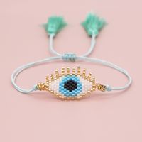 2021 Simple Fashion Miyuki Bead Handmade Woven Turkish Blue Eyes Ethnic Style Couple Bracelet For Women main image 2