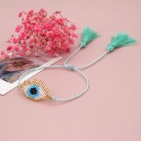2021 Einfache Mode Miyuki Reis Perlen Hand Gewebte Türkische Blaue Augen Ethnischen Stil Paar Armband Frauen main image 5