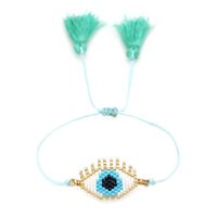 2021 Einfache Mode Miyuki Reis Perlen Hand Gewebte Türkische Blaue Augen Ethnischen Stil Paar Armband Frauen main image 6
