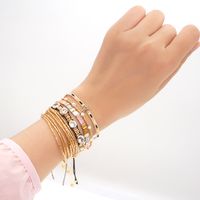 Simple Bohemian Multi-layer Beaded Hand Jewelry Miyuki Bead Woven Cross Diamond Bracelet For Women main image 1