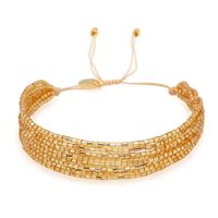 Simple Bohemian Multi-layer Beaded Hand Jewelry Miyuki Bead Woven Cross Diamond Bracelet For Women main image 4