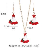 Cross-border Christmas Jewelry New European And American Alloy Dripping Petunia Xingx Pendant Necklace And Earrings Suite main image 1