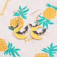 Halloween Alloy Oil Drop Moon Bat Earrings Necklace Set Wholesale Jewelry Nihaojewelry main image 3