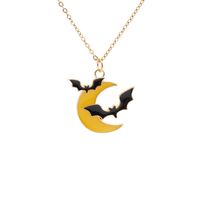Halloween Alloy Oil Drop Moon Bat Earrings Necklace Set Wholesale Jewelry Nihaojewelry main image 6