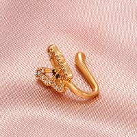 U-shaped Diamond-studded Butterfly Copper Nose Clip Wholesale Nihaojewelry main image 4