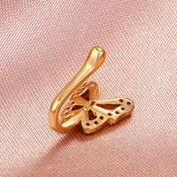 U-shaped Diamond-studded Butterfly Copper Nose Clip Wholesale Nihaojewelry main image 5