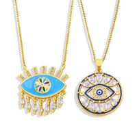 New Fashion Zircon Demon Dripping Eye Pendent Necklace Wholesale Nihaojewelry main image 2