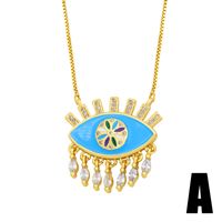 New Fashion Zircon Demon Dripping Eye Pendent Necklace Wholesale Nihaojewelry main image 3