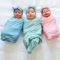 Fashion Baby Swaddle Rabbit Ears Hair Band Solid Color Baby Wrapped Blanket main image 1