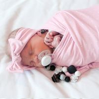 Fashion Baby Swaddle Rabbit Ears Hair Band Solid Color Baby Wrapped Blanket main image 6