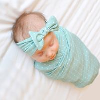 Fashion Baby Swaddle Rabbit Ears Hair Band Solid Color Baby Wrapped Blanket main image 4