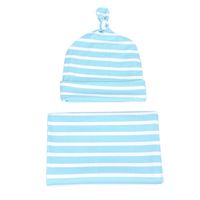 Sky Blue Stripes Baby Wrapping Cloth Swaddling Hat Quilt Suit Wholesale Nihaojewelry main image 6