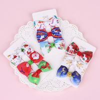 Christmas Printed Bow Children's Hairpins 3 Sets Wholesale Nihaojewelry main image 1