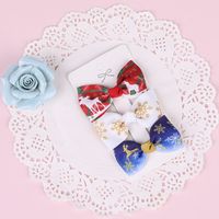 Christmas Printed Bow Children's Hairpins 3 Sets Wholesale Nihaojewelry main image 6