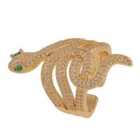 Vintage Cobra Shaped Copper Inlaid Zircon Ring Wholesale Nihaojewelry sku image 1