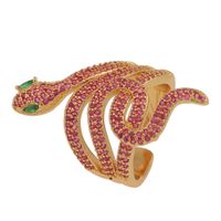 Vintage Cobra Shaped Copper Inlaid Zircon Ring Wholesale Nihaojewelry sku image 2