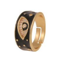 Einfacher Retro-farböltropfen-teufelsauge Eingelegter Zirkon-kupfer-ring Großhandel Nihaojewelry sku image 4