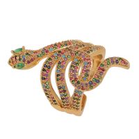 Vintage Cobra Shaped Copper Inlaid Zircon Ring Wholesale Nihaojewelry sku image 4