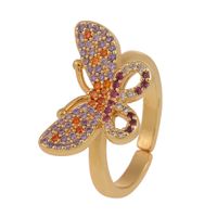 Fashion Butterfly Mermaid Copper Micro-inlaid Zircon Ring Wholesale Nihaojewelry sku image 1