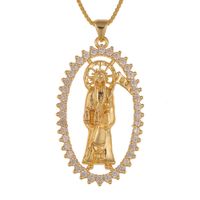 New Inlaid Zircon Madonna Of Death Pendant Necklace Wholesale Nihaojewelry sku image 1