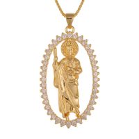 New Inlaid Zircon Madonna Of Death Pendant Necklace Wholesale Nihaojewelry sku image 3