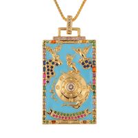 Fashion New Oil Drop Tarot Pendant Copper Zircon Necklace Wholesale Nihaojewelry sku image 2