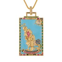 Fashion New Oil Drop Tarot Pendant Copper Zircon Necklace Wholesale Nihaojewelry sku image 4