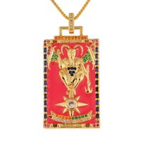 Fashion New Oil Drop Tarot Pendant Copper Zircon Necklace Wholesale Nihaojewelry sku image 8