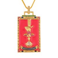 Fashion New Oil Drop Tarot Pendant Copper Zircon Necklace Wholesale Nihaojewelry sku image 9