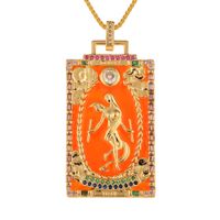 Fashion New Oil Drop Tarot Pendant Copper Zircon Necklace Wholesale Nihaojewelry sku image 10