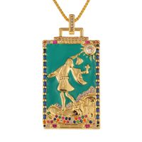 Fashion New Oil Drop Tarot Pendant Copper Zircon Necklace Wholesale Nihaojewelry sku image 11